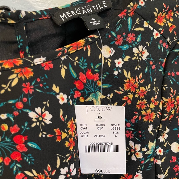 NWT J Crew Mercantile J6386 Floral Print Tulip Dress Women’s Size 4 - Picture 3 of 4